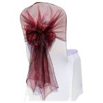 10Pc Burgundy Organza Hood