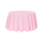 Nappe Ronde en Polyester Rose Clair 54″