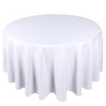 Nappe ronde en polyester blanc de 90 po