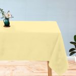 90" x 90'' Ivory Polyester Tablecloth - Image 3