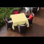 90" x 90'' Ivory Polyester Tablecloth - Image 5