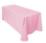 Nappe en polyester rose clair 90" x 156"
