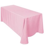 Nappe en polyester rose pâle 70'' x 126''