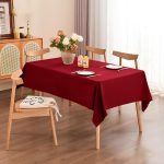 Nappe en polyester de 90 po x 156 po, bordeaux – Image 6