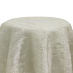 54'' Ivory Crushed Velvet Tablecloth