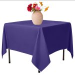 90 x 90''Navy Blue Polyester Tablecloth - Image 2
