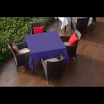 90 x 90''Navy Blue Polyester Tablecloth - Image 5