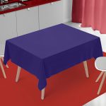 90 x 90''Navy Blue Polyester Tablecloth - Image 6