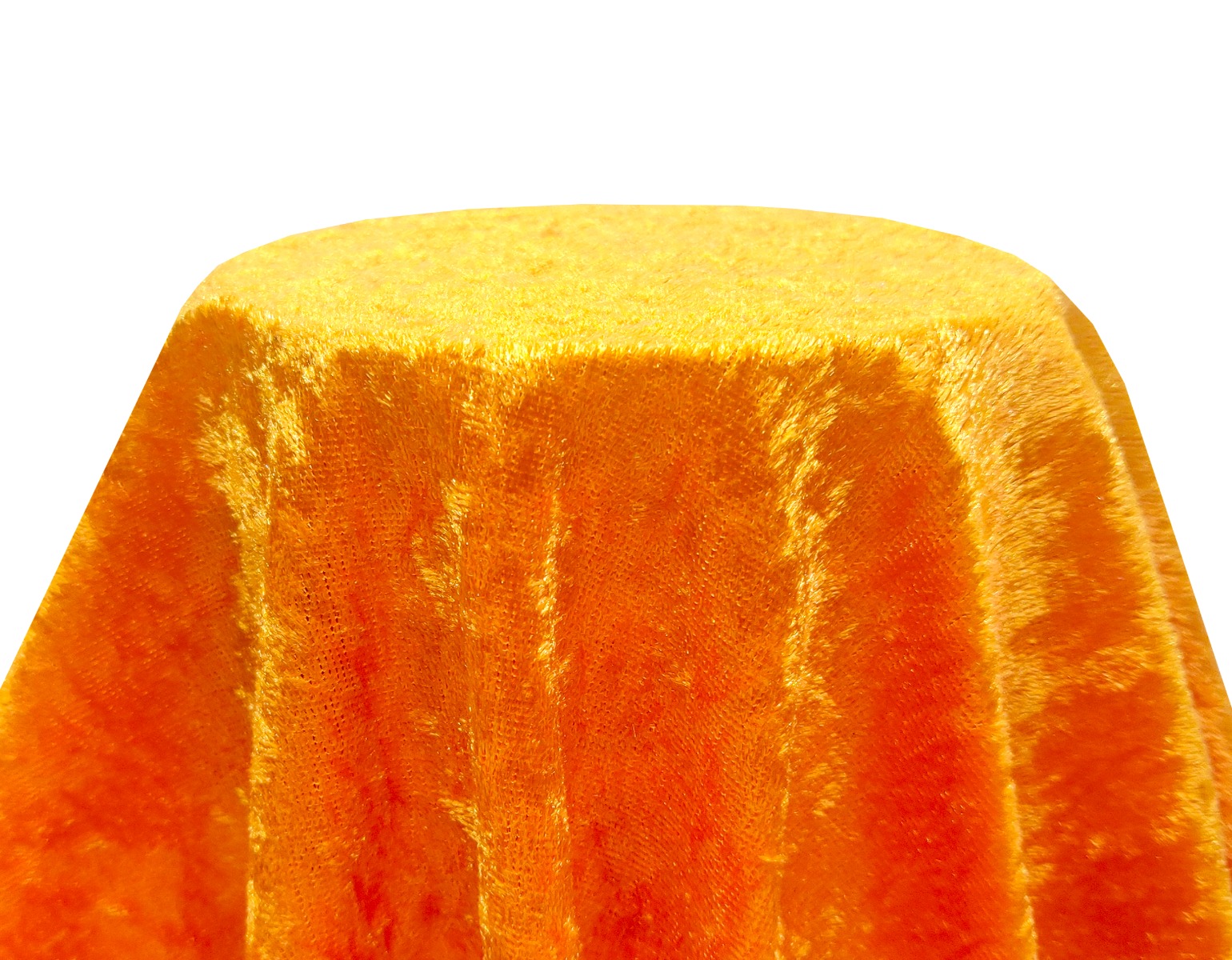 orange-round_1.jpg 54'' Orange Crushed Velvet Tablecloth - Image 1