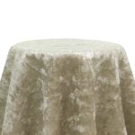54'' Oyster Crushed Velvet Tablecloth