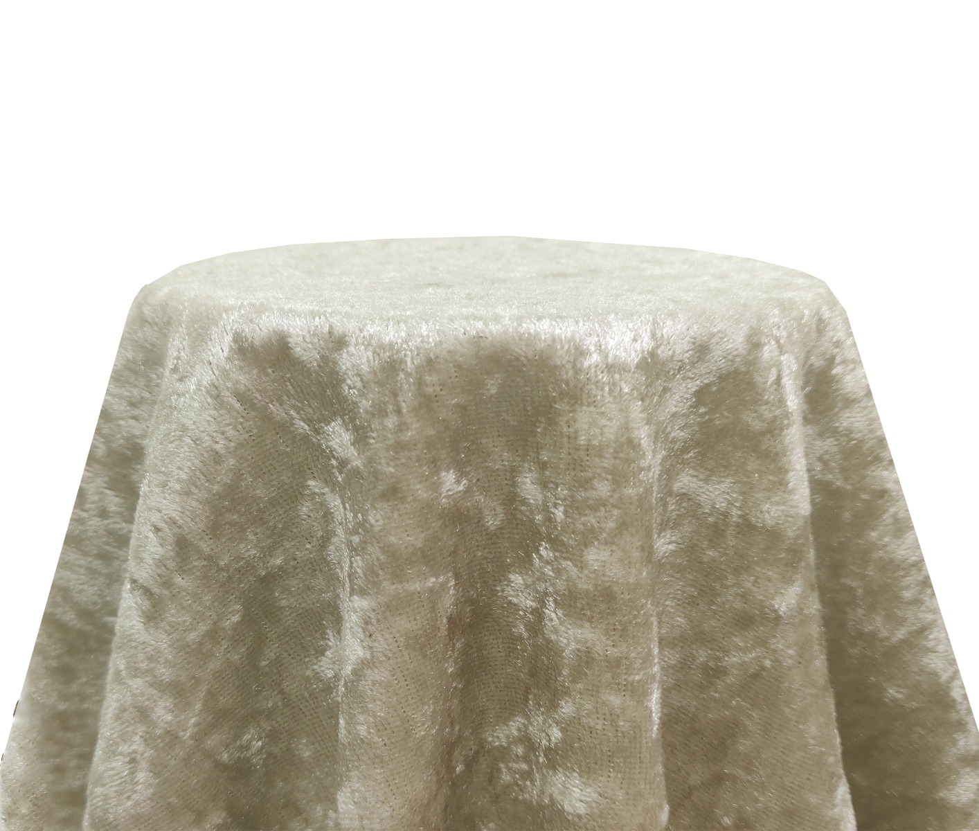 oyster-round_1.jpg 54'' Oyster Crushed Velvet Tablecloth - Image 1