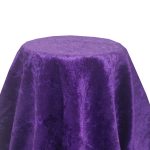 54'' Purple Crushed Velvet Tablecloth