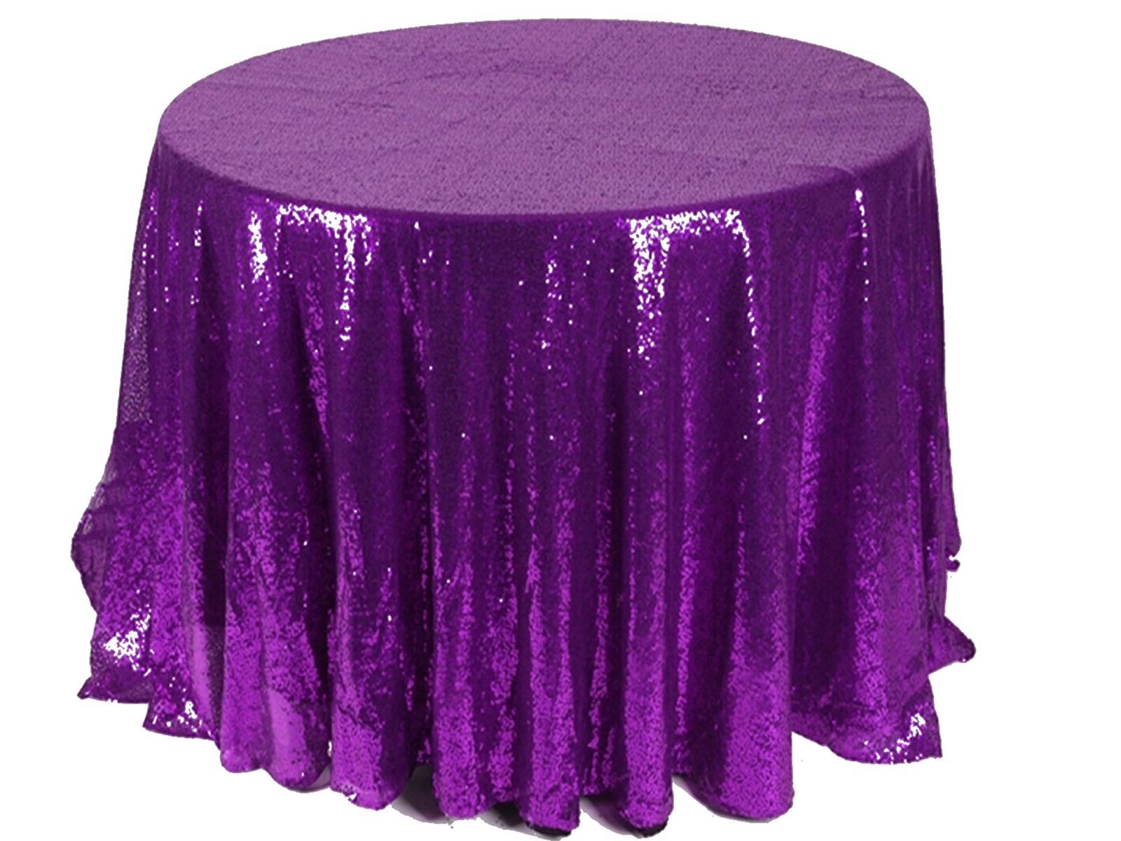 132'' Purple Sequin Tablecloth