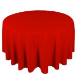 Nappe ronde en polyester rouge de 120 po