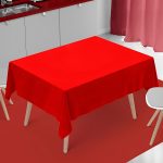 Nappe en polyester rouge 70'' x 70'' – Image 6
