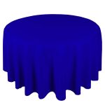 Nappe ronde en polyester bleu royal 54''