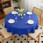 Nappe ronde 120" en polyester bleu roi – Image 5