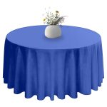 Nappe ronde 120" en polyester bleu roi – Image 4