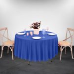 Nappe ronde 120" en polyester bleu roi – Image 3