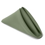 Serviettes de table imprimées en polyester vert sauge (10pcs) – Image 2