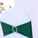 10Pc Bandeau de chaise en Spandex vert foncé