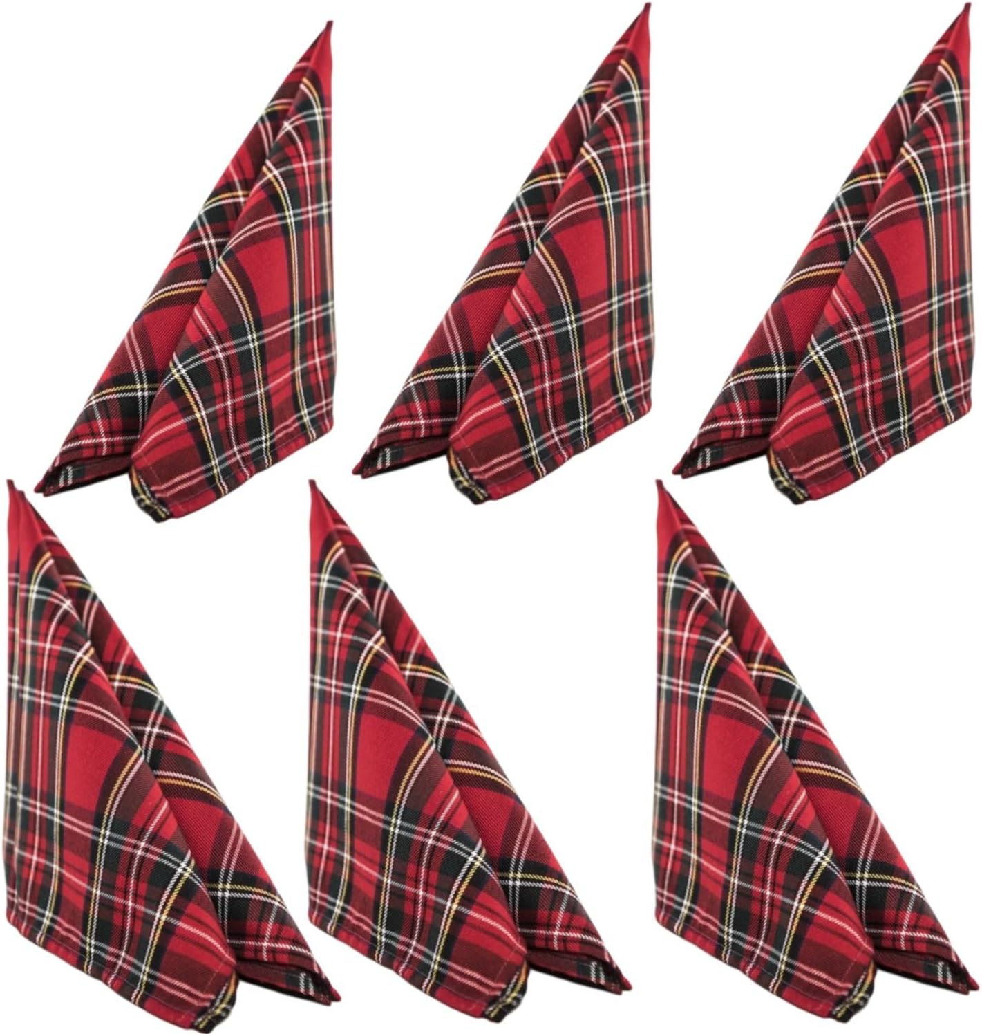 Peau écossaise Serviettes de table écossaises traditionnelles en tartan rouge (6 pièces) – Image 1
