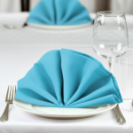 Serviettes de couleur imprimées en polyester bleu layette (10pcs) – Image 3